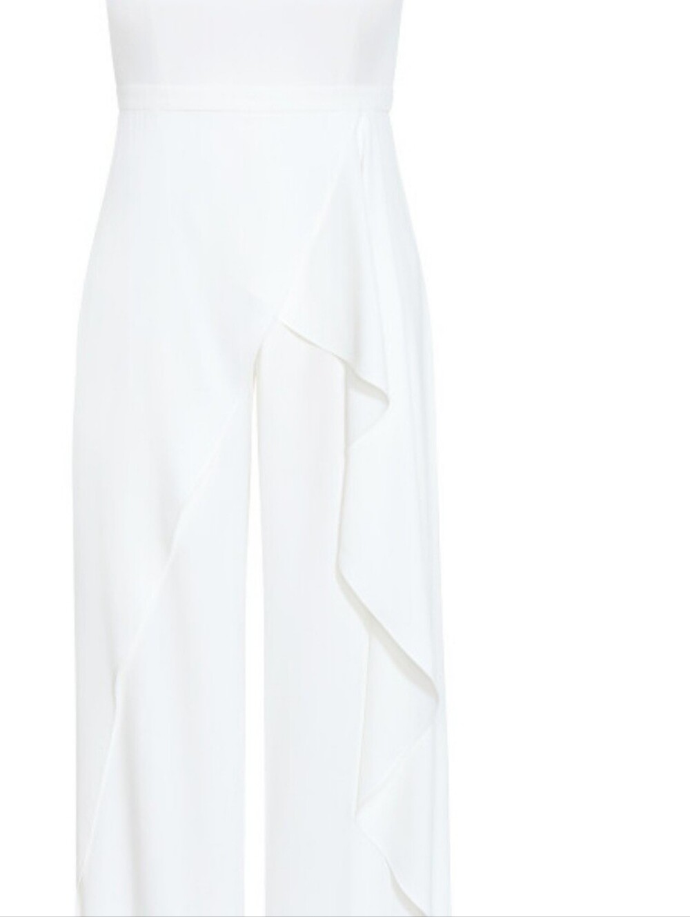 City Chic Ivory Strapless Wide-Leg Jumpsuit with Draped Overlay - Picture 7 of 15